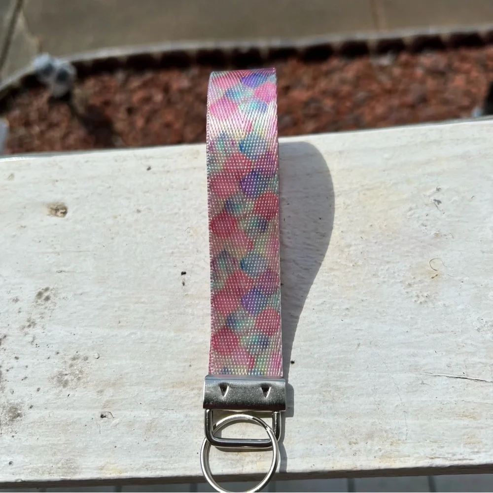 Handmade Pink Mermaid Tail Keychain Wristlet